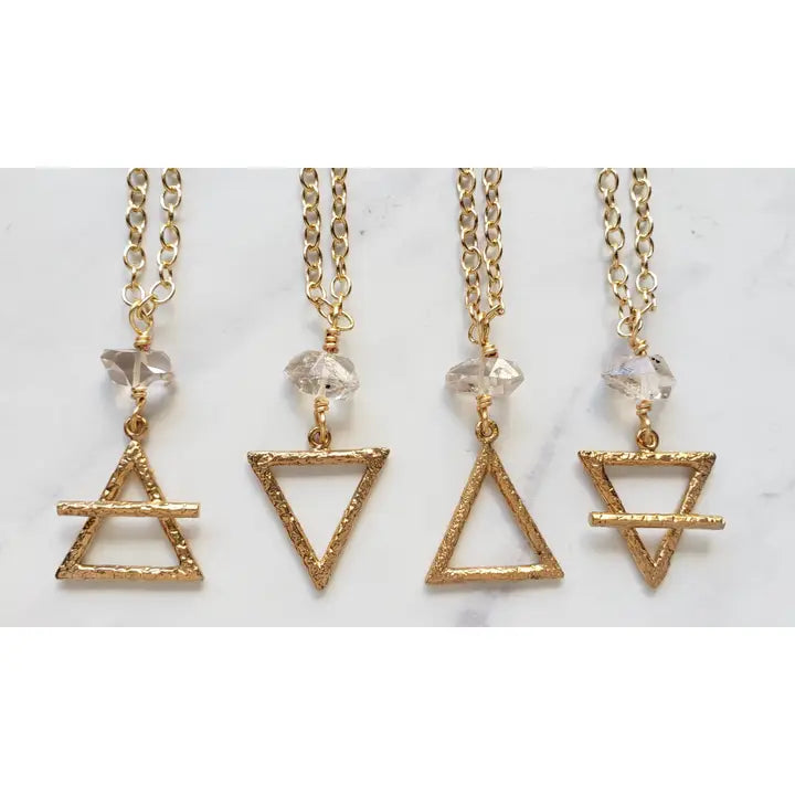 Gold Alchemy Element Necklaces Fire, Water, Air, Earth