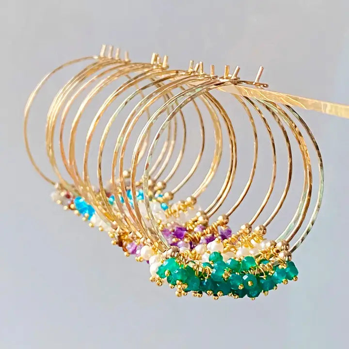 Cluster Gemstone Hoops