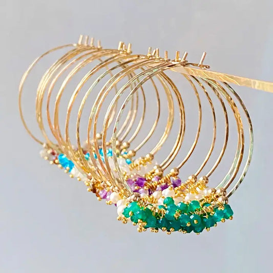 Cluster Gemstone Hoops