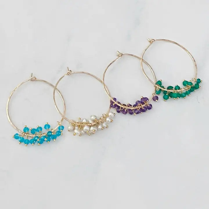 Cluster Gemstone Hoops