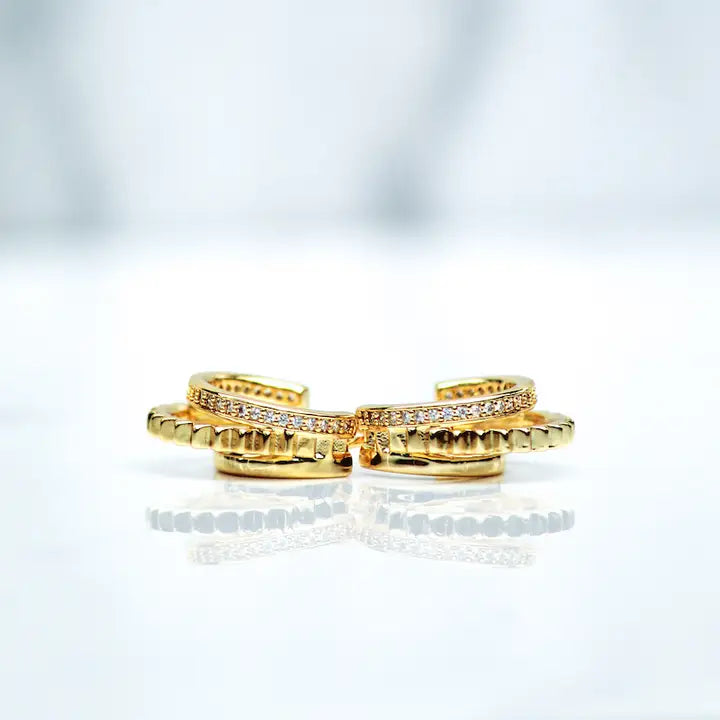 Triple Threat Huggies- 14K Gold Vermeil