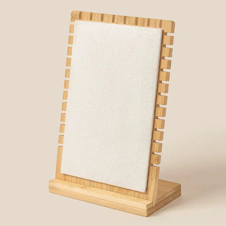 Wooden Rectangle Jewelry Organizer Display Stand