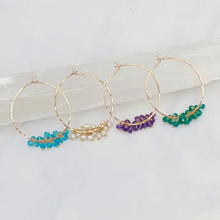Cluster Gemstone Hoops