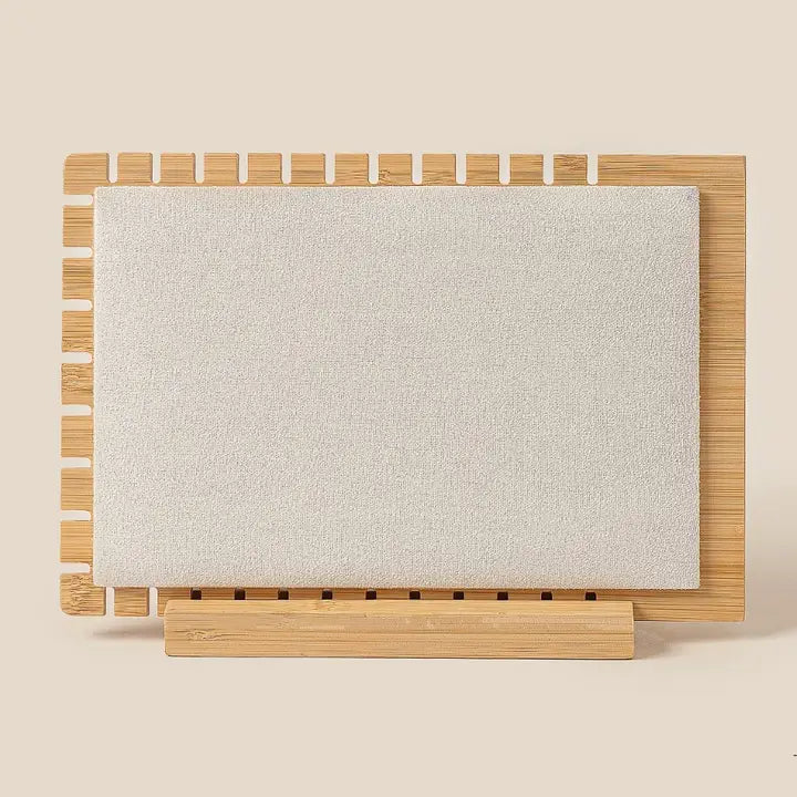 Wooden Rectangle Jewelry Organizer Display Stand